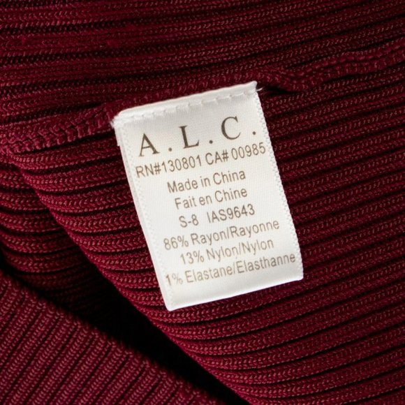 A.L.C. Nick Burgundy Ribbed Dress - Picture 6 of 7